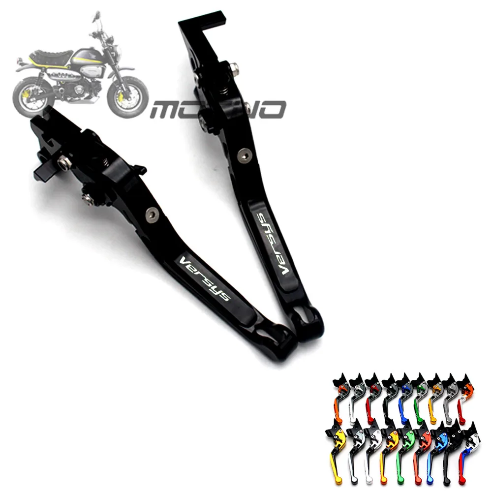 

For Kawasaki VERSYS 1000 2012 2013 2014 Laser Logo(Versys) Orange+Titanium New Folding Extendable Motorcycle Brake Clutch Levers