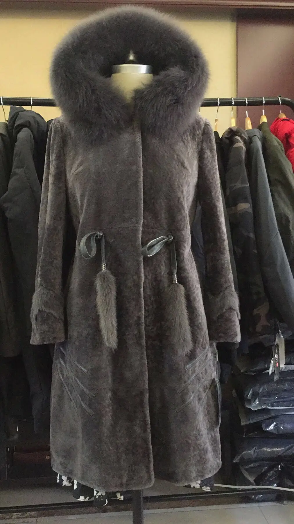 

Sheep sheared han edition fox fur coat female new 2018 live fur coat