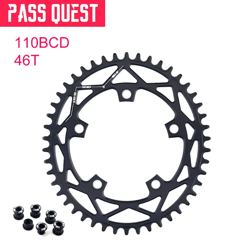 PASS QUEST 110/5 BCD 110BCD Овальный дорожный велосипед Узкий широкий Chainring 42 T-52 T велосипедный велосипедная Звездочка для sram 3550 APEX RED Crankset - Цвет: 110BCD Oval 46T