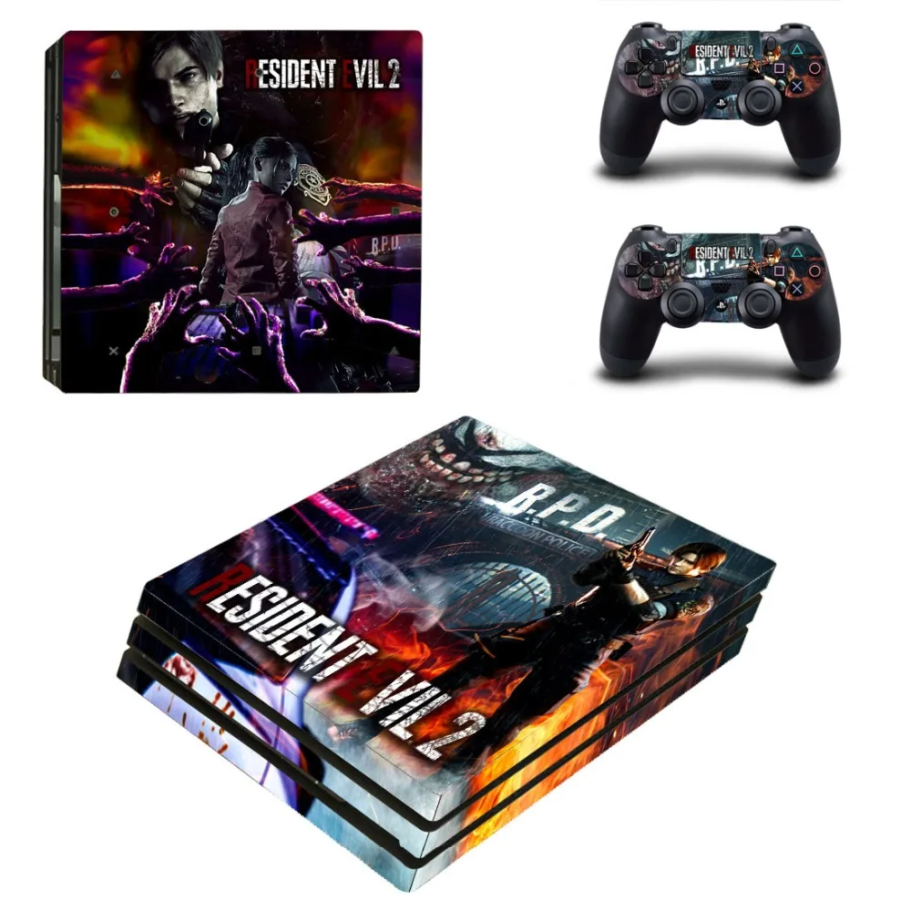 

Resident Evil 2 Remake PS4 Pro Skin Sticker Decal for PlayStation 4 Console and 2 Controllers PS4 Pro Skin Sticker Vinyl