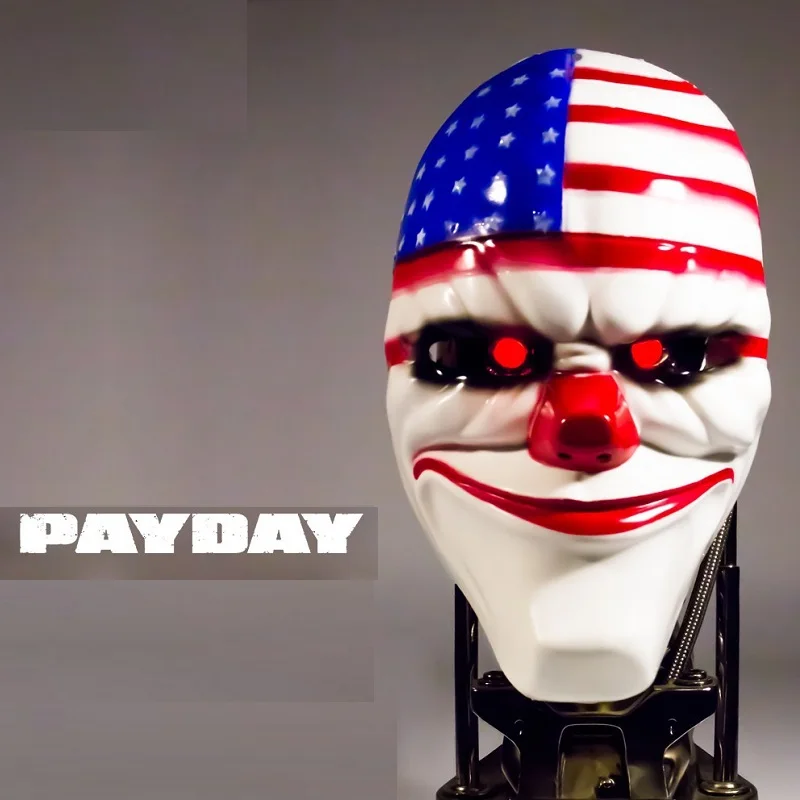 

1Pcs NEW Fashion Halloween Mask Payday2 Theme Mask Game Harvest Day 2 Party Clown Funny Mask PVC Mask 22cm*17cm