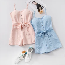 Женский пляжный костюм без рукавов, шорты, комбинезон с поясом, боди, Комбинезоны для женщин, комбинезоны, combinaison femme,, летние комбинезоны