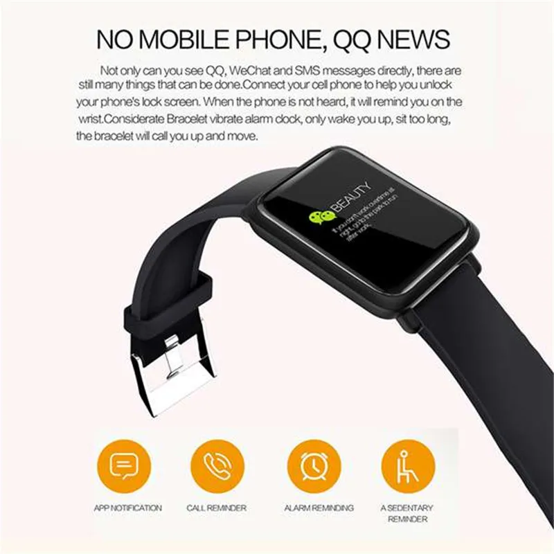 M28 Smart Bracelet Big Screen Heart Rate Monitor Blood Pressure Blood Oxygen Multi Sport Mode Swim Smartband