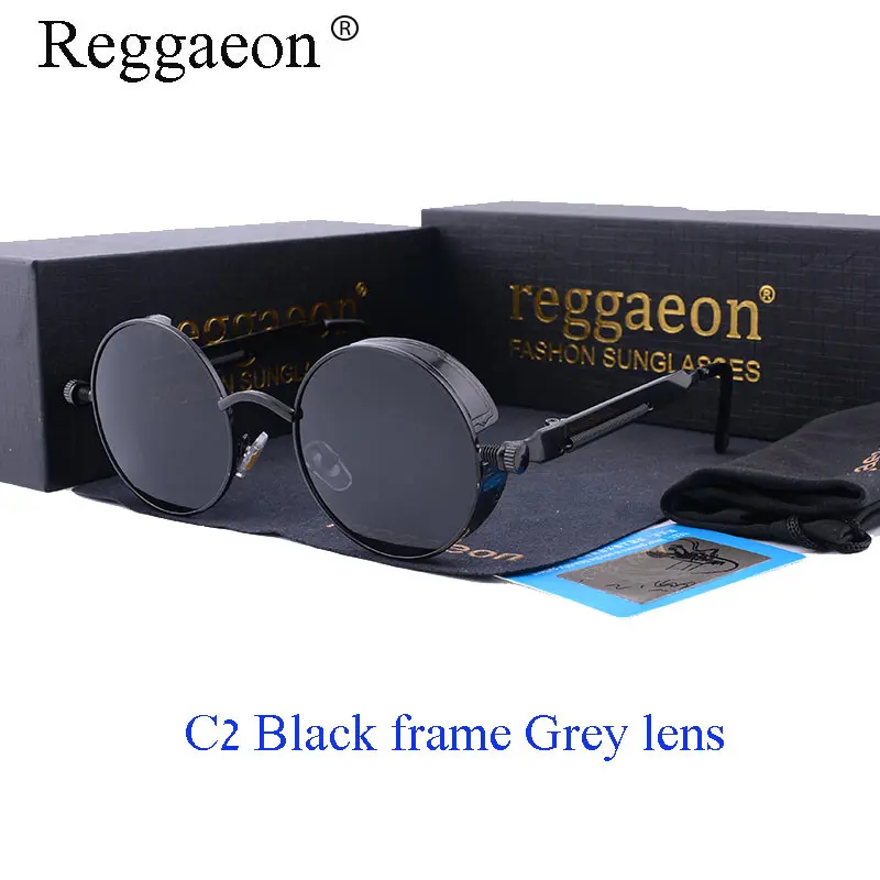 

reggaeon Round Polarized Steampunk Male Sunglasses Men Women Gothic Sun Glasses Steam Punk Vintage Sunglass Casual party