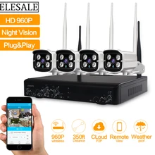 4CH wifi камера безопасности система NVR комплект 960P HD Беспроводная CCTV уличная IP камера система домашняя система видеонаблюдения