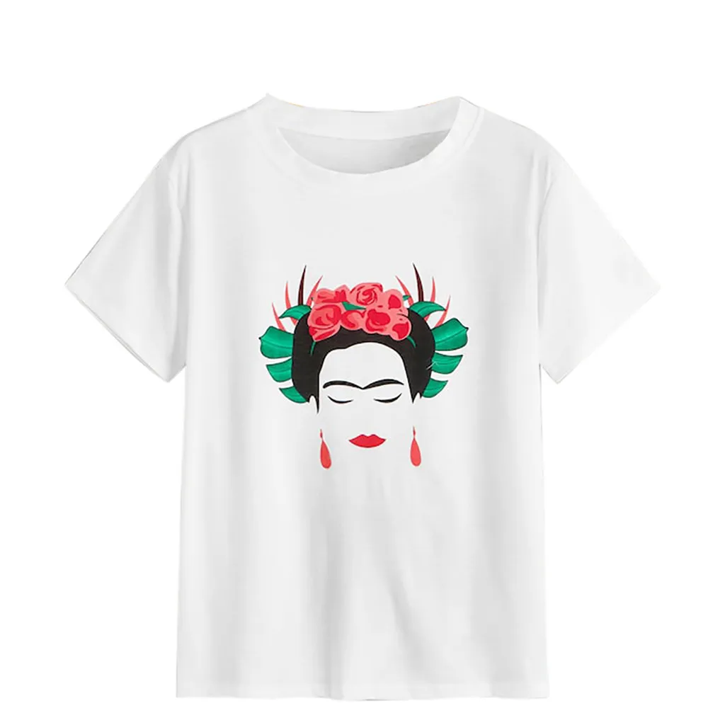SAGACE Womens T Shirt Ladies Regular Short Sleeve Round Neck Picture Printing funny women O Summer new |