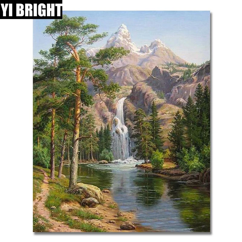 

Mountain river,Full,5D,DIY,Diamond Painting,Needlework,Diamond Embroidery,Cross Stitch,Square/Round Rhinestone, XPZ