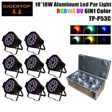 TIPTOP Китай Flightcase 8в1 Упаковка 18*18 Вт алюминиевый RGBWA UV светодиод Par Light 6в1 Tyanshine светодиодный 40 градусов большие линзы большая стирка