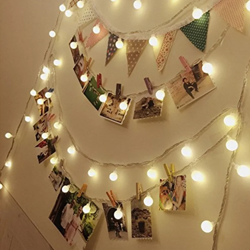 

2M 20LED ball Led Christmas Lights NewYear Wedding Xmas Decoration For Home String Fairy Light 2M Battery Operated