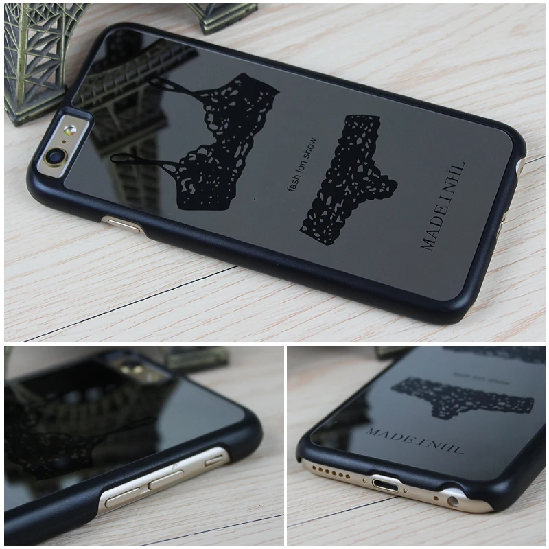 Sexy Mirror Case for iPhone 6 6S Plus 5 5S SE Hard Case with Lace Bra Top Sexy Chrome Mirror Case for iPhone 6 Case Cover Capa