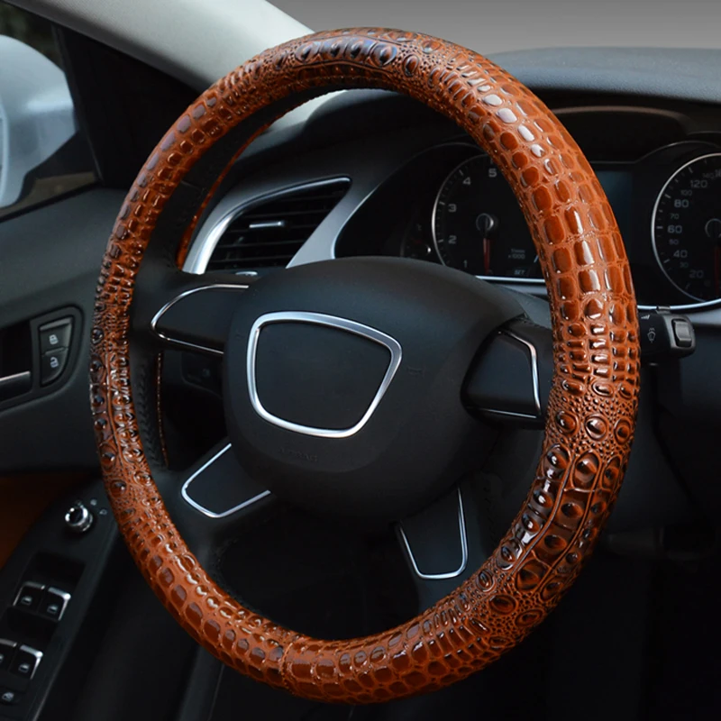 leather steering wheel cover