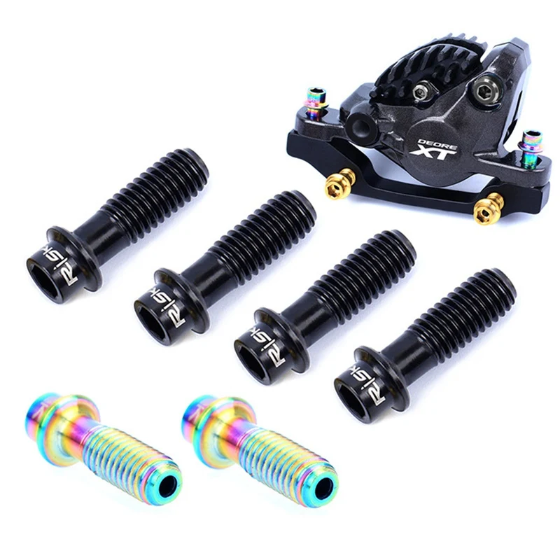 

4pcs M6*18mm Titanium Alloy Hollow Bolts MTB Bike Disc Brake Fixed Screws for Mountain Road Bicycle Gold color Scew Bike Parts