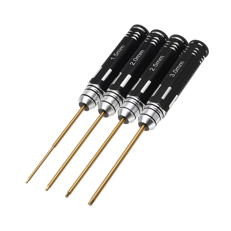 

Best Deal Spare Parts YZ-004 4pcs 1.5/2.0/2.5/3.0mm Hexagonal Titanium alloy Black Screwdriver Tool Set For RC Model