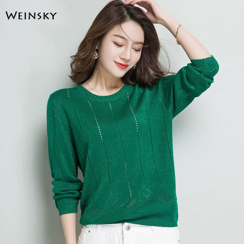 

Casual Style Women Solid Thin Knitted Sweater And Pullovers Full Sleeve Ladies Fashion Tops Female Autumn 2019