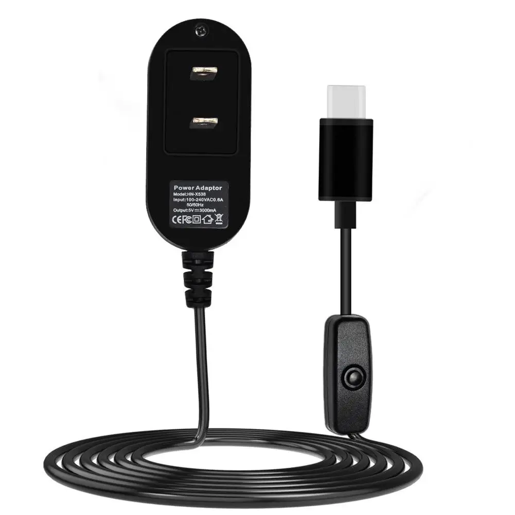 Адаптер питания для Raspberry Pi 4 Generation 4B 5V 3A Type C аксессуары с кнопочным зарядным