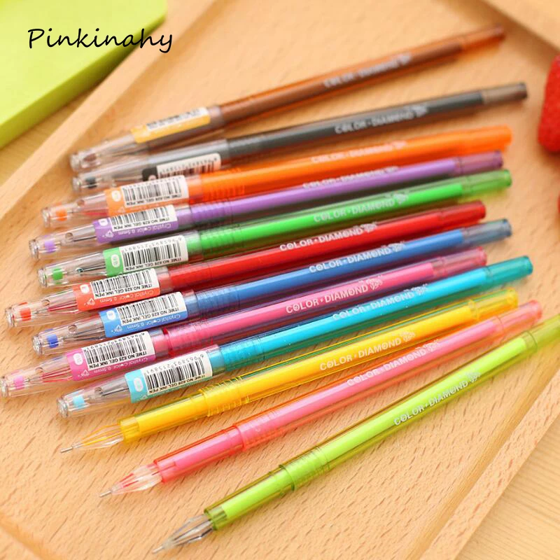 

12pcs/Lot Gel Pen Korean Stationery Multi Color Pen 12 Colors Gel Pen Set for Adult Coloring Books Drawing Painting Writing