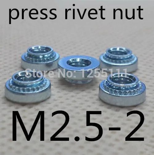 

100pcs/lot High Quality RoHS M2.5-2 M2.5 Press Nut Clinching Nut Steel Zinc Plated Rivet Nuts Inserting Self Clinching Nuts