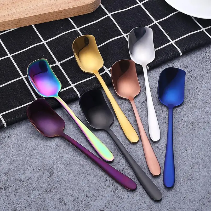 

Coffee Colorful Spoon Handle Spoons Ice Cream Drinking Tools Kitchen Gadget Drinking Tools Kitchen spoons long