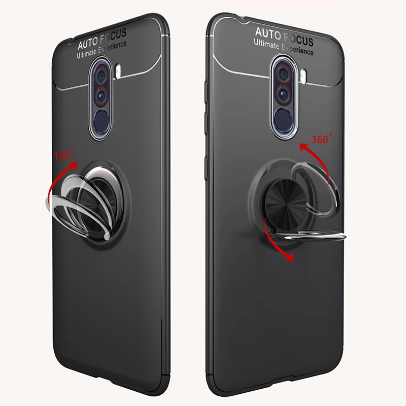 עמיד הלם מקרה עבור Pocophone F1 מקרה טבעת מגנט סיליקון כיסוי עבור Xiaomi PocoPhone F1 מקרה Poco F1 F3 F2 פרו x3 NFC GT M3 פרו leather iphone 11 Pro Max case