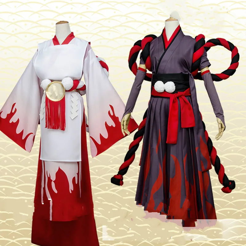 Cos Onmyoji костюм для косплея дьявол одежда в стиле кимоно черный белый