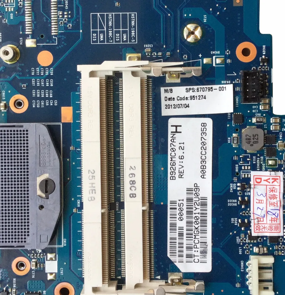  670795-001 for HP ProBook 4730s 4530s Laptop Motherboard 6050A2465501-MB-A02 HM65 1GB non-integrate