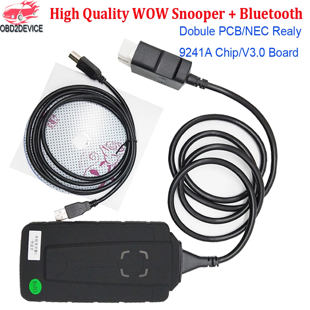 2017 WOW Snooper V5.00.8 R2 Bluetooth Diagnostic Tool for Cars