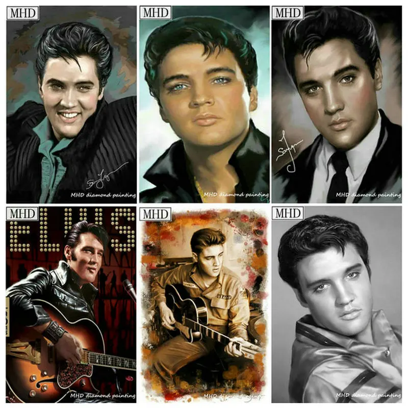 MHD Full square diamond 5D DIY embroidery Elvis Presley painting Cross Stitch Rhinestone mosaic home decoration | Дом и сад