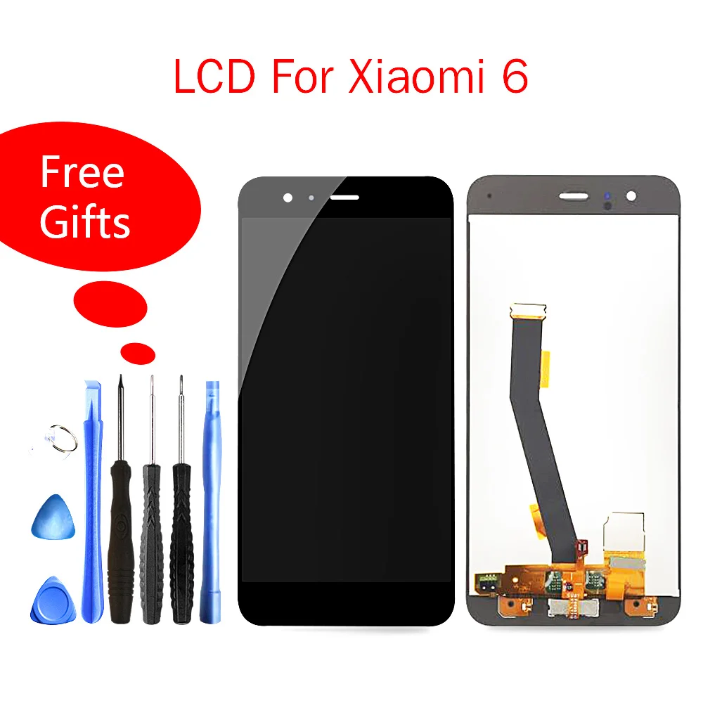 

Replacement Lcd For 5.15"Xiaomi Mi 6 LCD Display Touch Screen Digitizer Assembly + Fingerprint Sensor For Xiaomi Mi6 LCD