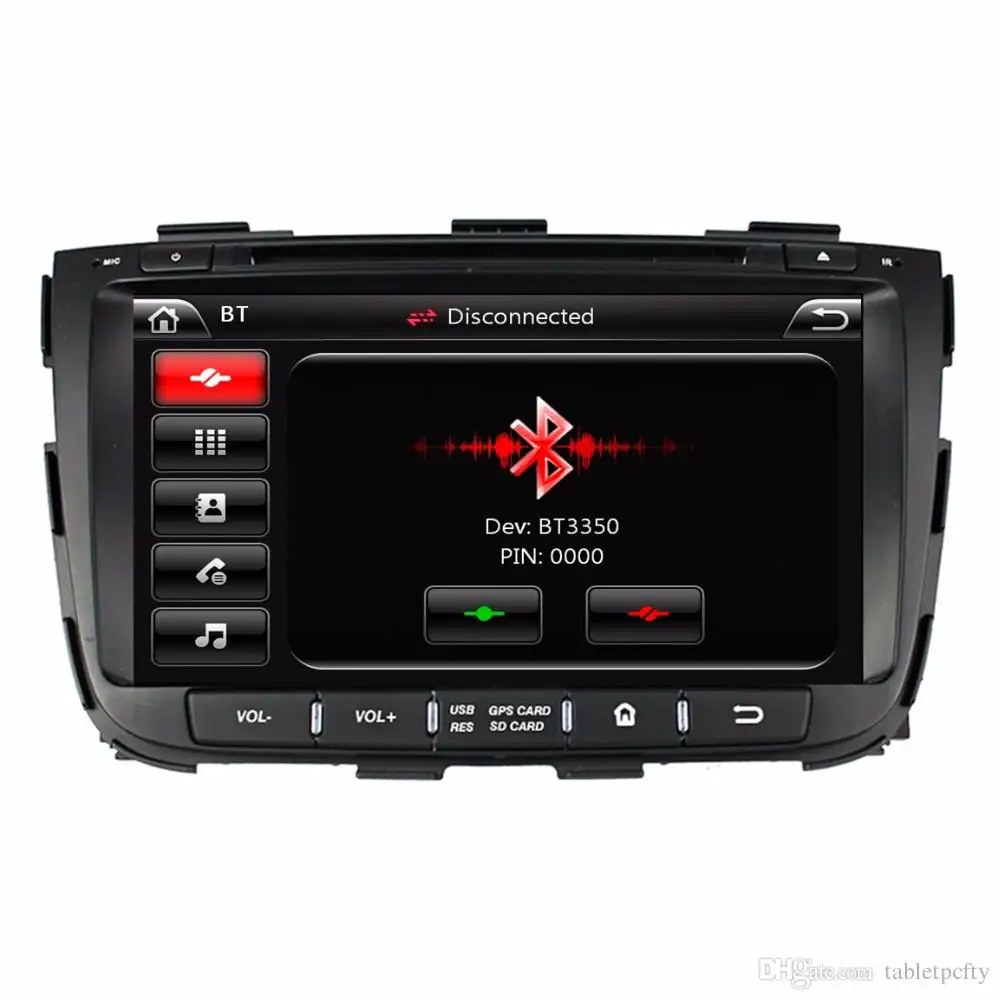 " in-dash автомобильный dvd-плеер с gps(опционально), аудио Радио стерео, USB/SD, AUX, BT/tv, Автомобильный мультимедийный головной убор для Kia SORENTO 2013