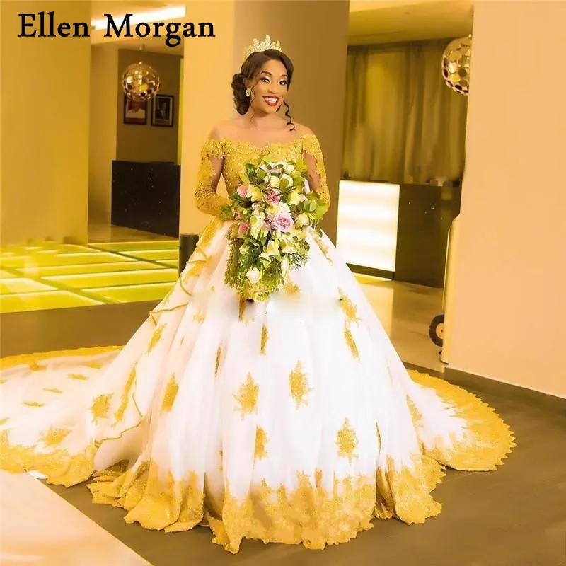 Gold and white african wedding dress Clearance