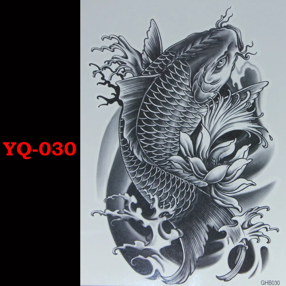 Hitam Ikan Mas Arm Flash Tato Henna Tatouage Tato Keren Tampan Hitam