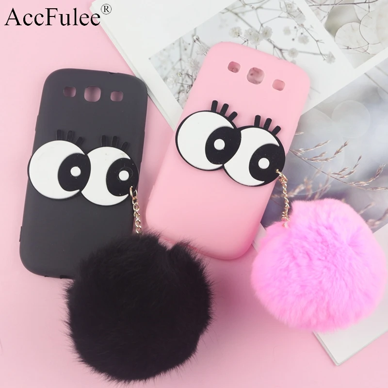 

3D Cartoon Big Eyes Case For Samsung Galaxy S3 S4 mini S5 Neo S6 S7 Edge S8 S9 Plus S10 5G S10e Cute Hair Ball Soft TPU Cover