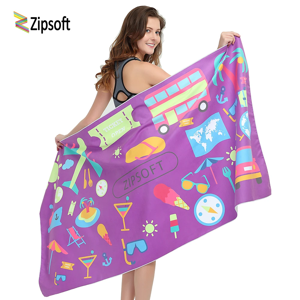 Zipsoft микрофибра быстросохнущие пляжные банные купальные полотенца для занятий