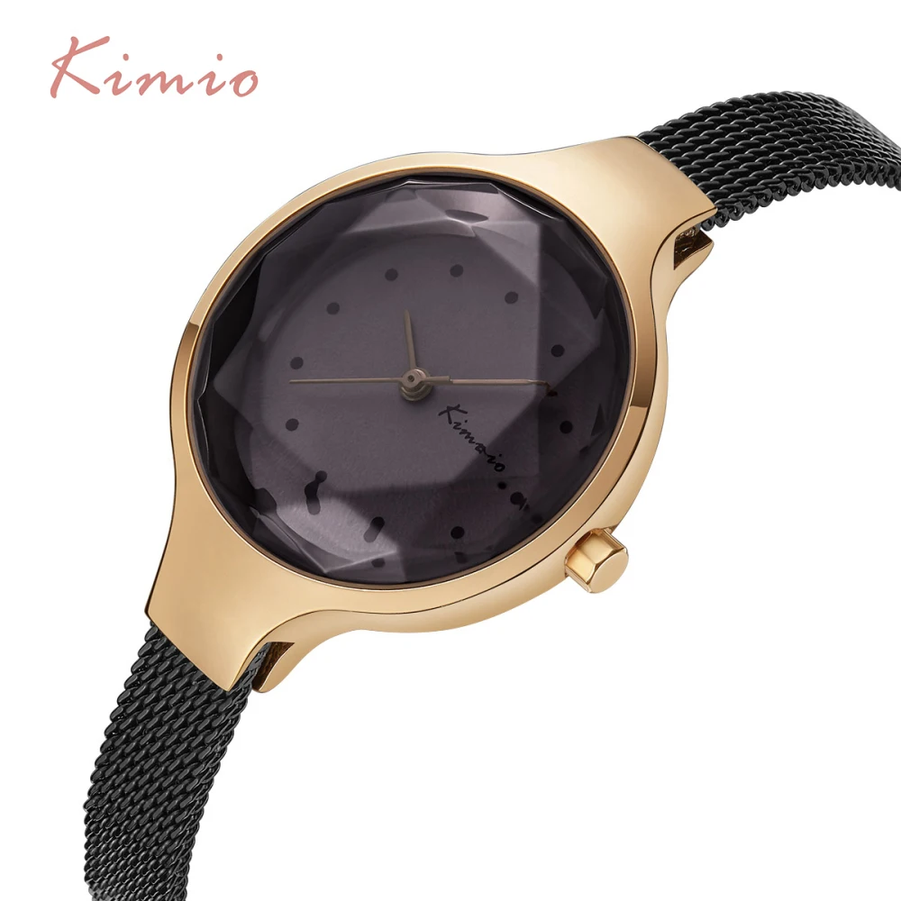 KIMIO Multi-cut Face Glass Dress Women Watch Stainless Steel Mesh Strap Rose Gold Watch Woman Ladies Watches Top Brand Luxury KIMIO Multi-cut Face Glass Dress Women Watch Stainless Steel Mesh Strap Rose Gold Watch Woman Ladies Watches Top Brand Luxury
