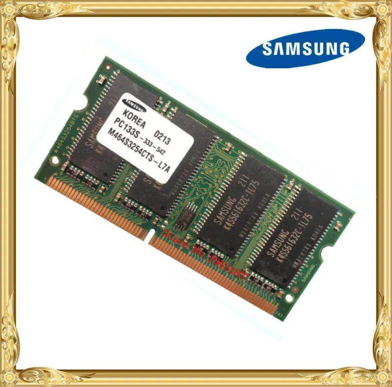 Acheter Samsung SDRAM 256 MB mémoire Portable PC133 SD 133 MHz ordinateur portable 144pin 256 Imprimante Industrielle machines RAM 5616