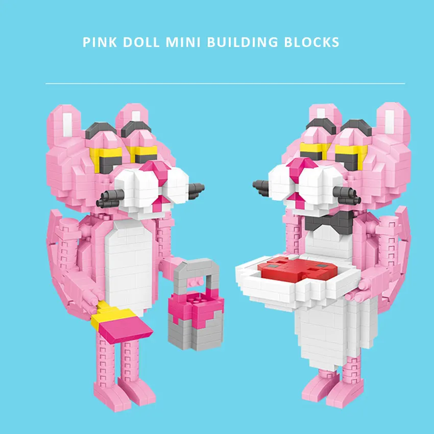 

Wisehawk Diamond Blocks Pink Blocks Animal Anime Toys Kids Assembly Toys Micro Size Bricks Cartoon Action Figures Toys For Kids