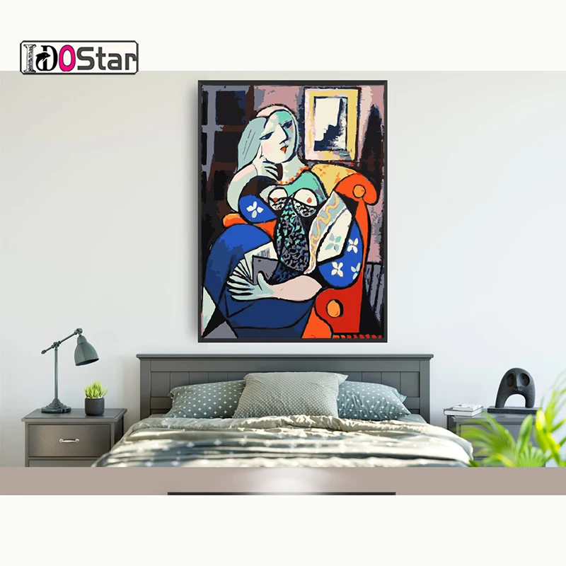 Сделай Сам краска ing по номерам абстрактная краска ing Woman держа книги акриловая краска по номерам современное художественное полотно стены Декор