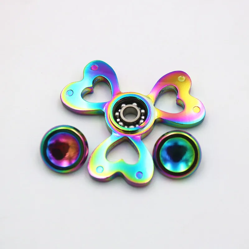 2017 новейший трилистник Сердце ручной Спиннер Tri-spinner Fidget Spinner игрушка Многоцветный Металлический EDC Speelgoed для аутизма и СДВГ дети