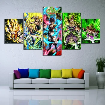 

Diamond japanese cartoon 5 Pieces 5D DIY Diamond Painting Full Square Rhinestone mosaic,Animation Dragon Ball boy gift JS5028