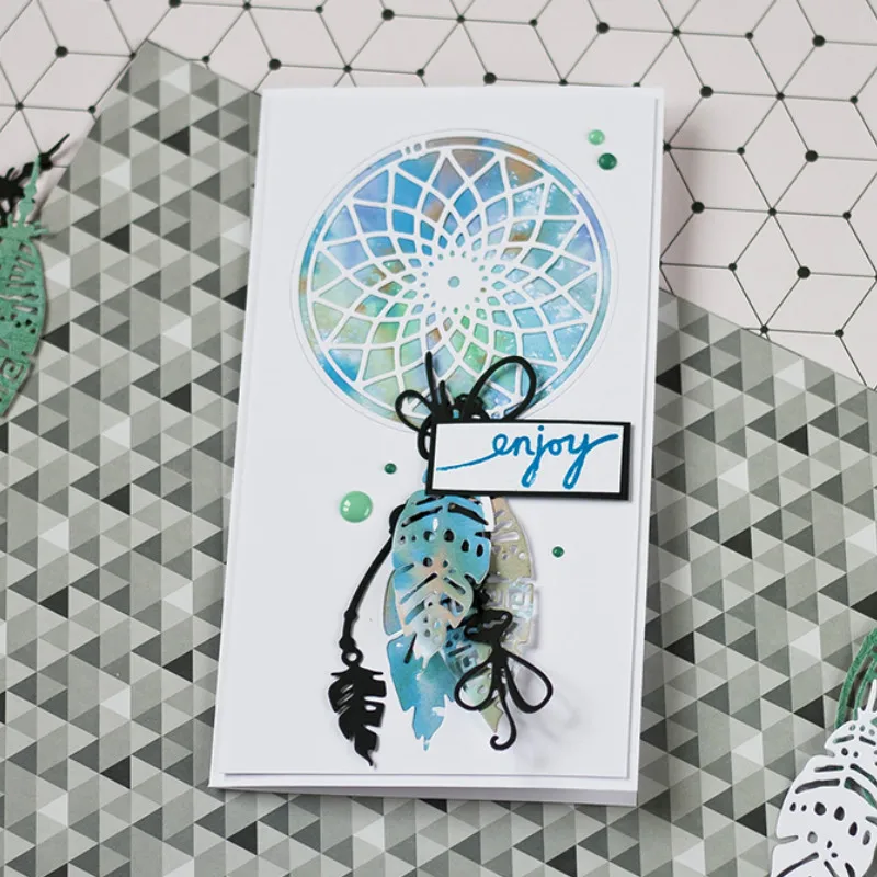 

JC Metal Cutting Dies for Scrapbooking Die Cut Hollow Circle Background Rope Craft Album Stencil Card Making Template Decoration