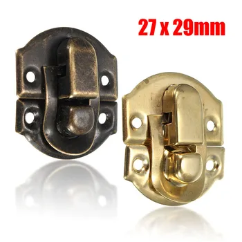 

MTGATHER Jewelry Chest Box Suitcase Case Trunk Buckles Toggle Hasp Latch Catch Clasp 27X29MM Bronze Gold
