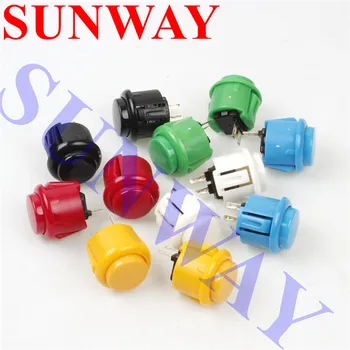 

50 pcs copy SANWA push button 24mm arcade button switch buttons Round Push Button for arcade cabinet DIY 7 color choose