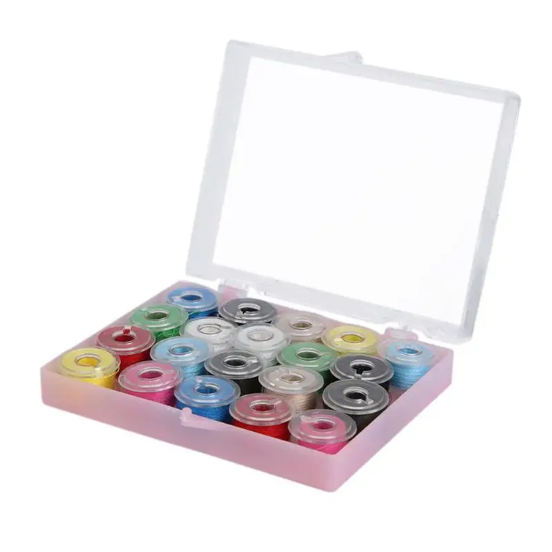 

20pcs Colorful Sewing Threads+20 Grids Clear Plastic Sewing Machine Bobbins DIY Home Sewing Yarn Knitting Accessories