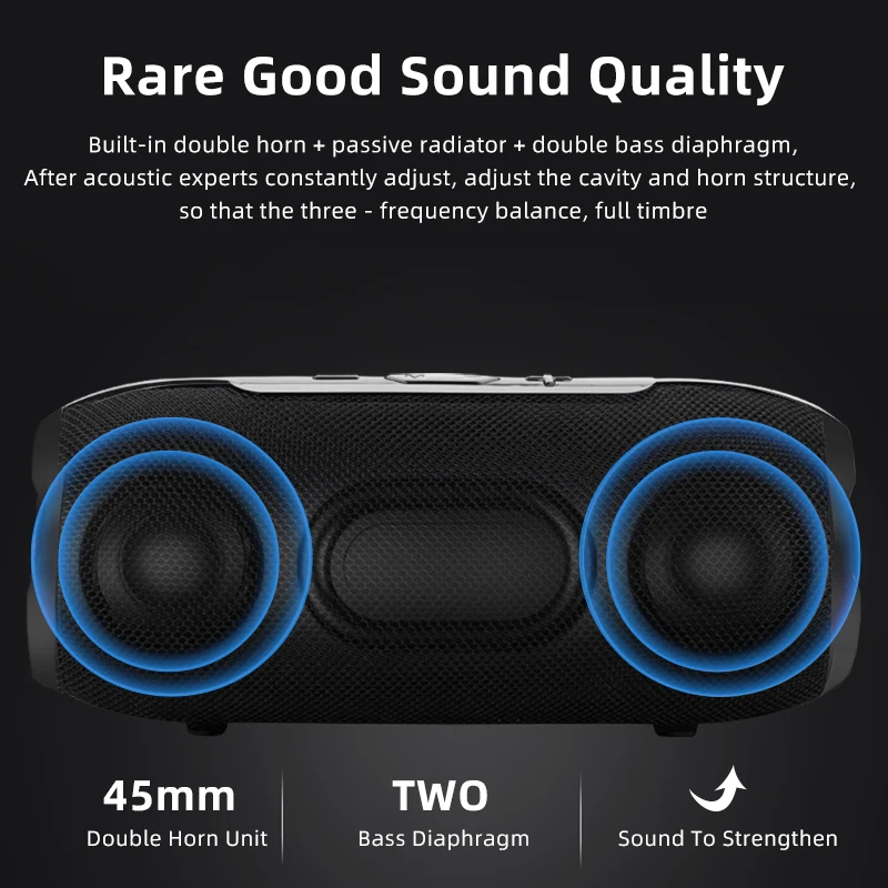 Портативный беспроводной Bluetooth динамик сабвуфер громкий динамик с микрофоном наружная акустическая система 10 Вт стерео музыка объемный