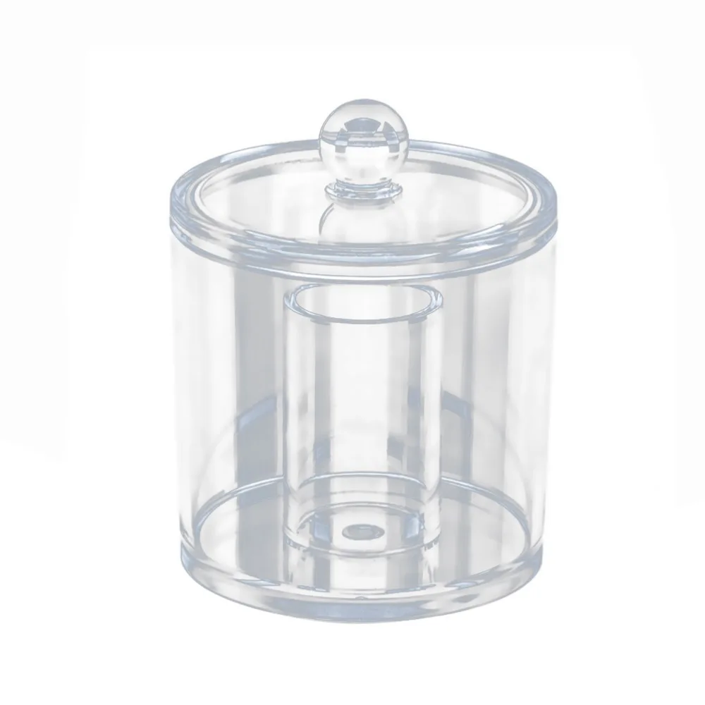 Transparent Cotton Ball and Swab Dispenser Acrylic Round Container