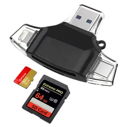 4 в 1 type C устройство для чтения Micro-SD карт tipo C OTG USB MMC флэш-памяти для iPhone iPad MacBook адаптер считыватель SD карт