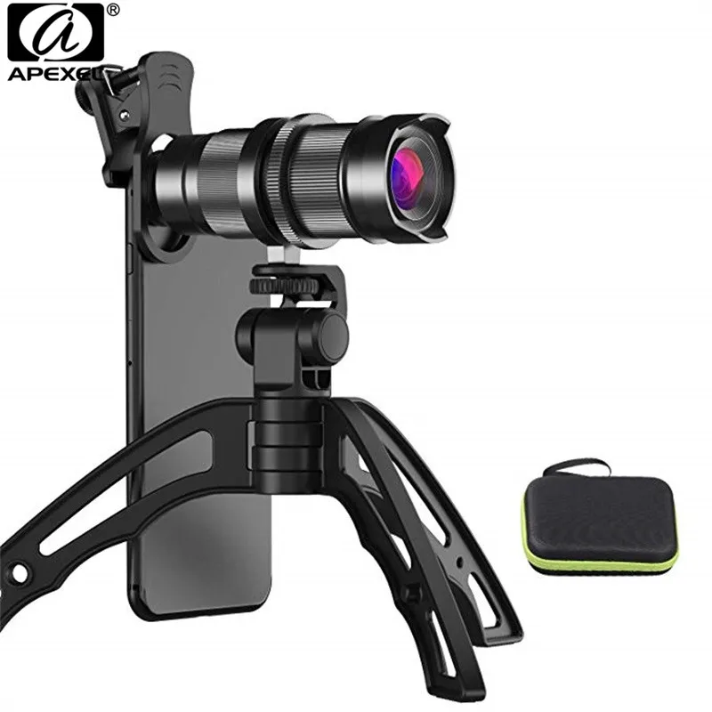 

APEXEL HD 4x-12x Phone Camera lens Telephoto Zoom Mobile Lens + Mini Tripod for iPhone/ Samsung /iPad/ and All Smartphones