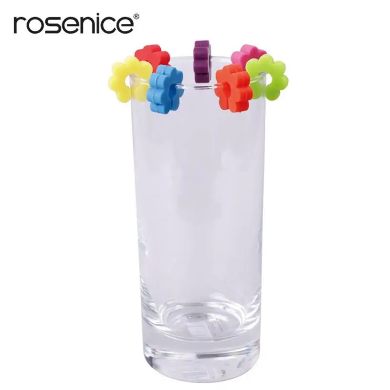 

12 Pcs Colorful Creative Silicone Glass Markers Wine Cup Label Personalized Mark Banquet Party Bar Cup Labels Random Color