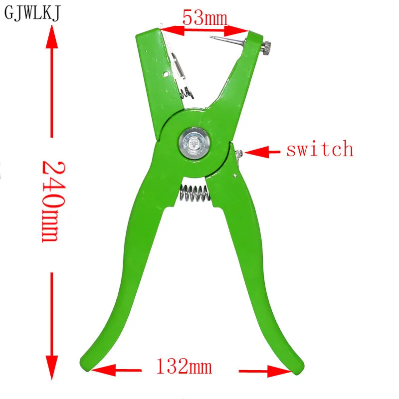 1 шт. Ушные бирки для животных, клещи, метка, перфорированный инструмент, пинцет, установщик тегов для свиней, крупного рогатого скота и овец, ветеринарные Ушные бирки, плоскогубцы