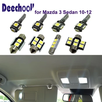 

deechooll 12pcs Car LED Light for Mazda 3 Sedan 2010-2012 ,White Interior Lights Bulbs for Mazda 3 2010-2012 Map Dome Light